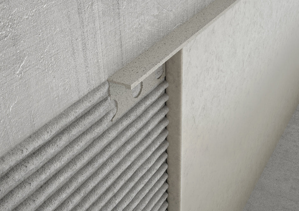 Terminal aluminium stone-effect sand profile. Bar 2.5 m